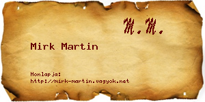 Mirk Martin névjegykártya